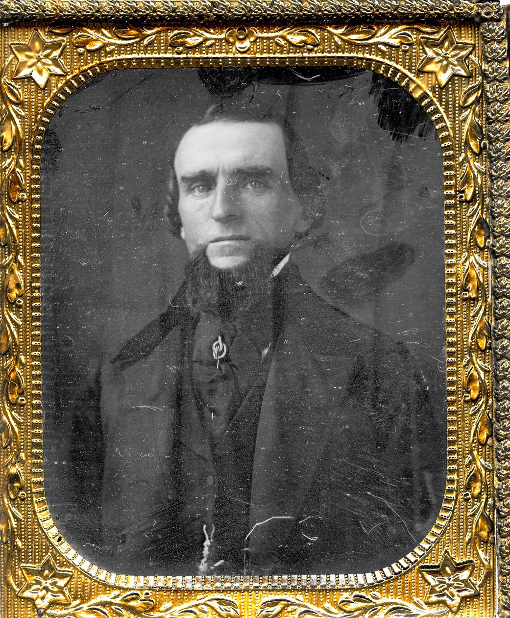 Portrait of Uriah Raub, a carpenter in St. Louis av Thomas M. Easterly