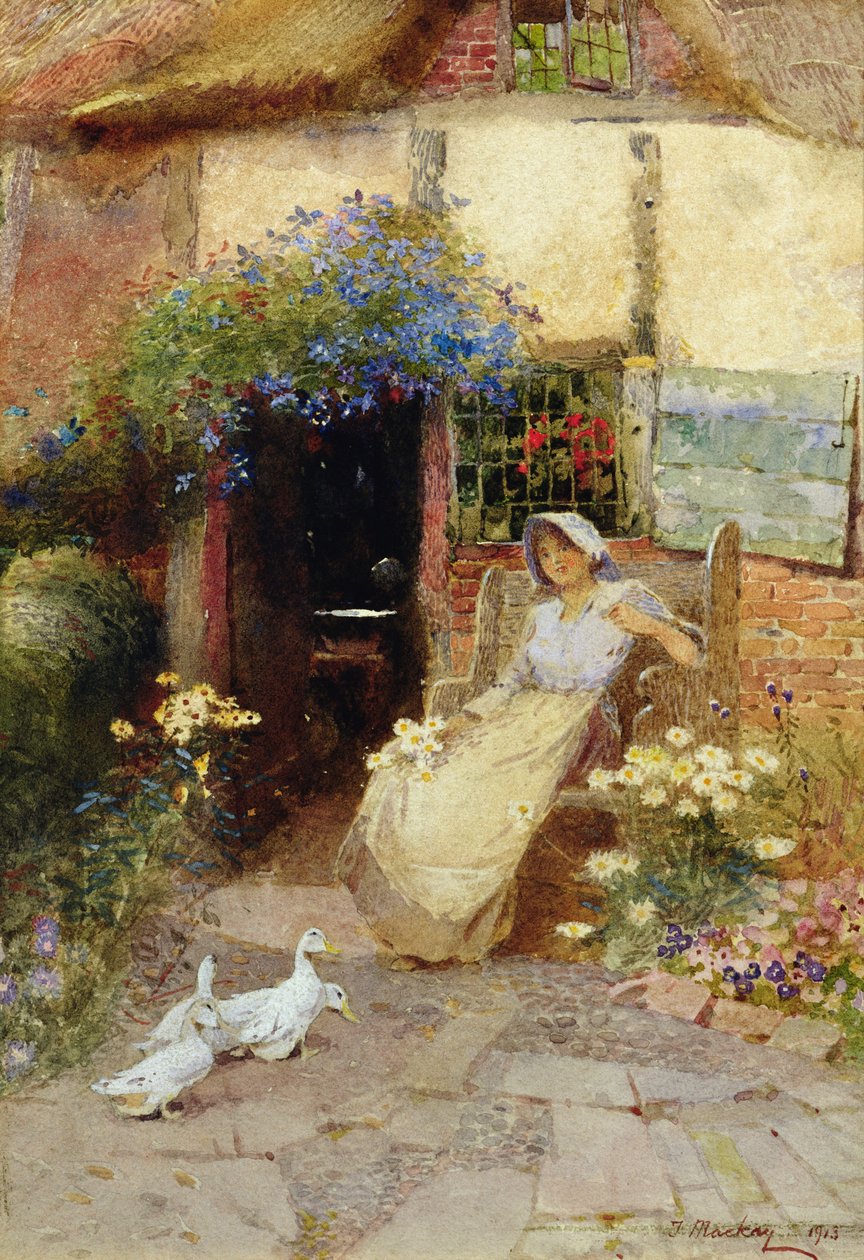 Vid stugdörren, 1913 av Thomas Mackay