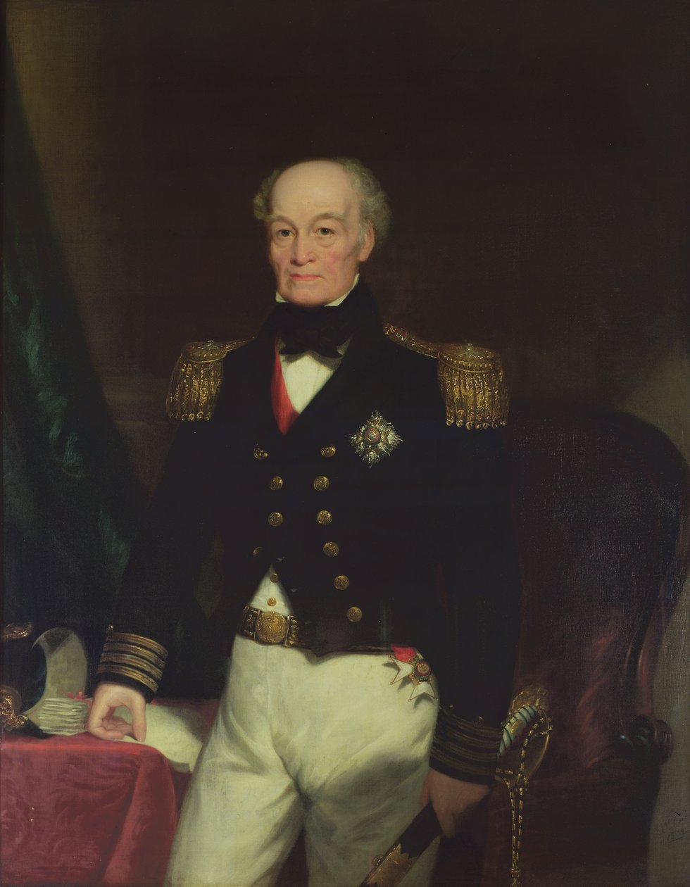 Porträtt av Sir Thomas Byam Martin (1773-1854) 1852 (olja) av Thomas Mackay