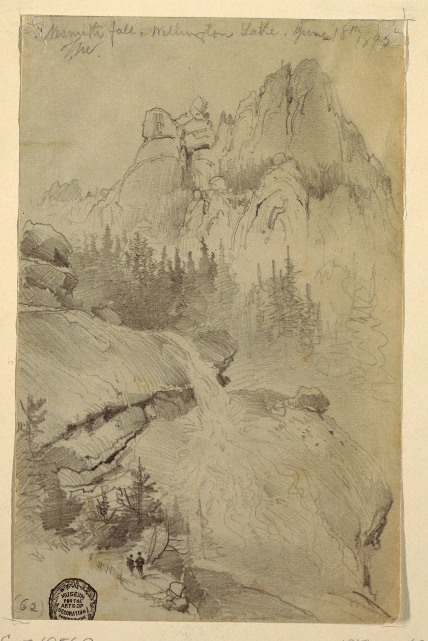 Ritning, Nesmith Fall, Lake Wellington, Colorado, 18 juni 1892. av Thomas Moran