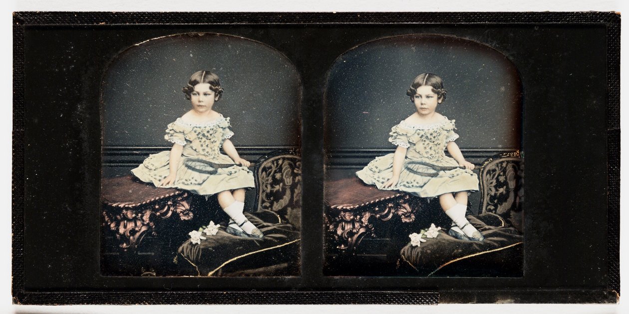 En ung flicka, ca 1855 (stereo-daguerreotyp) av Thomas Richard Williams