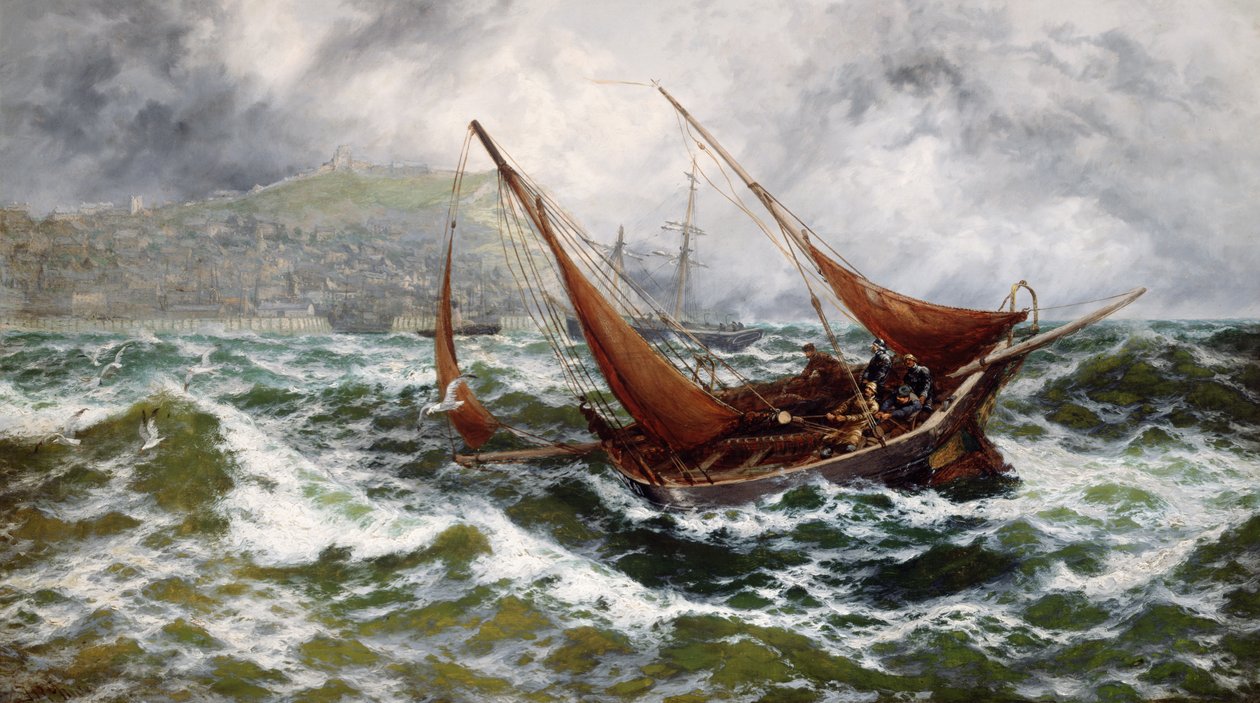 Stormen drivs av Scarborough av Thomas Rose Miles