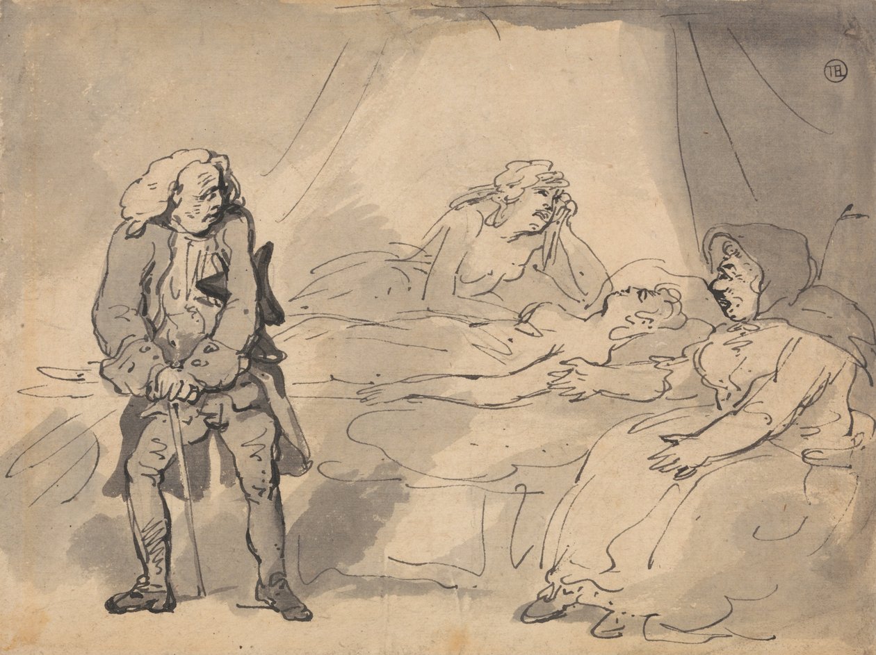 A Death-Bed Scene av Thomas Rowlandson