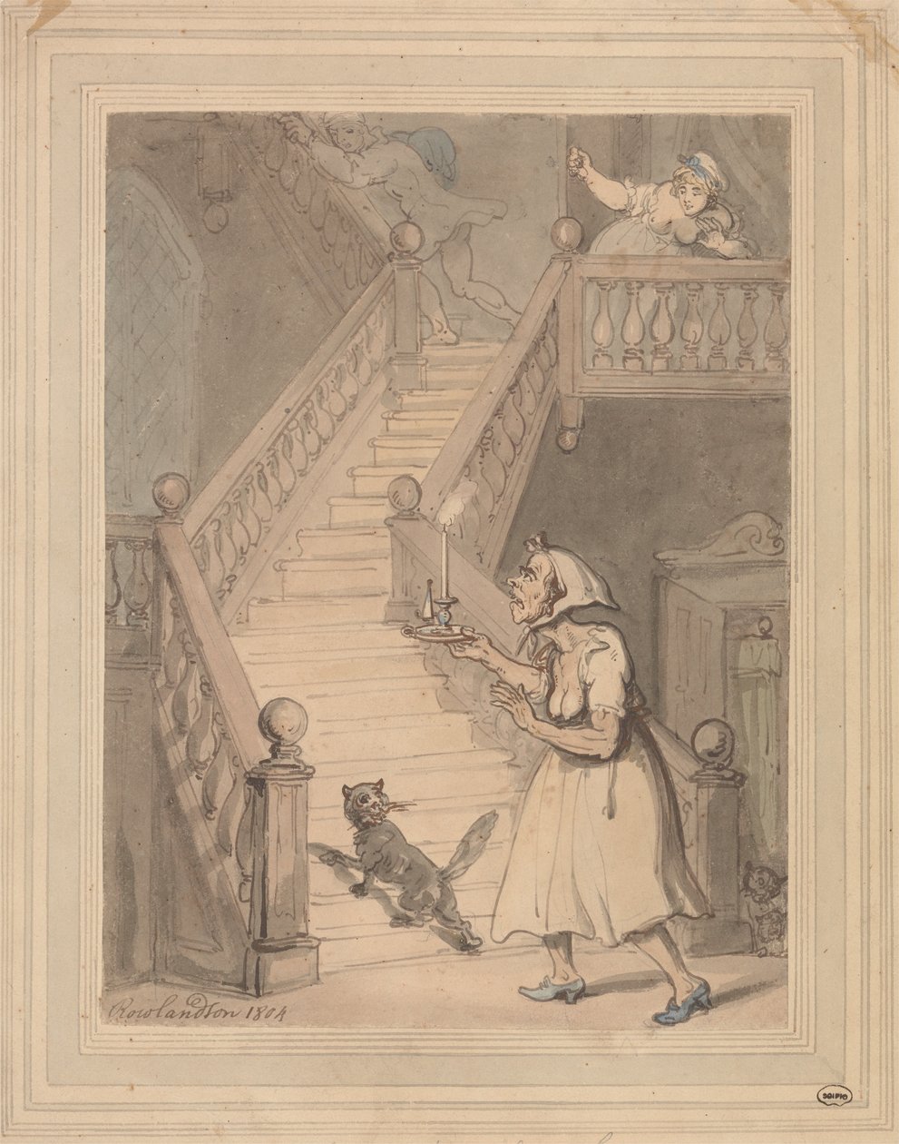En jungfru-tant som luktar eld av Thomas Rowlandson