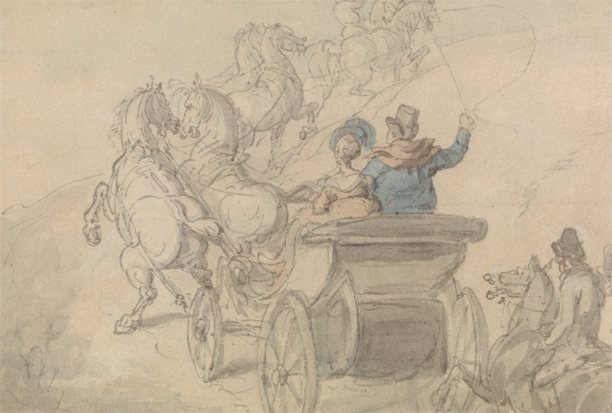 A Phaeton and Six av Thomas Rowlandson
