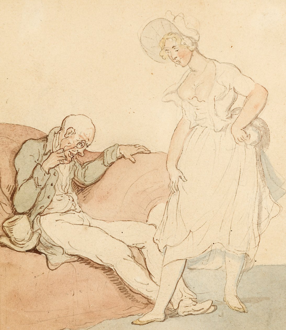 Ett vackert par (penna och bläck med tvätt på papper) av Thomas Rowlandson