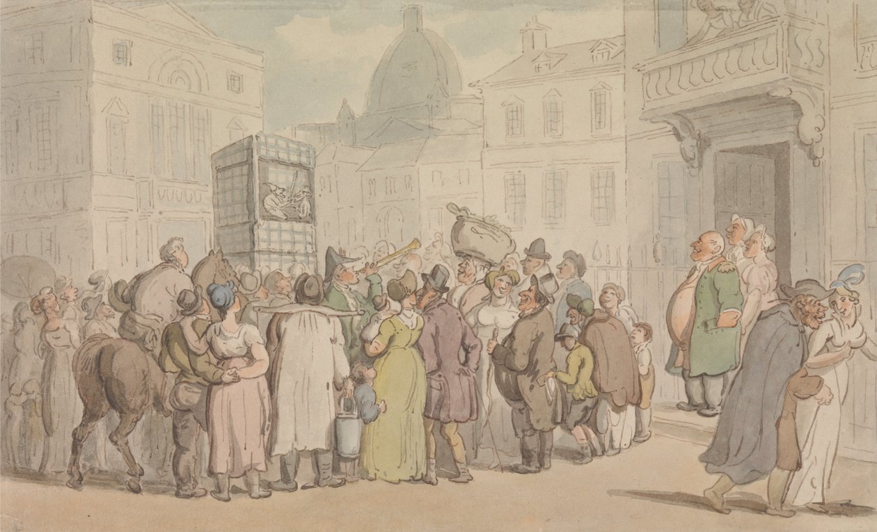 A Punch and Judy Show av Thomas Rowlandson