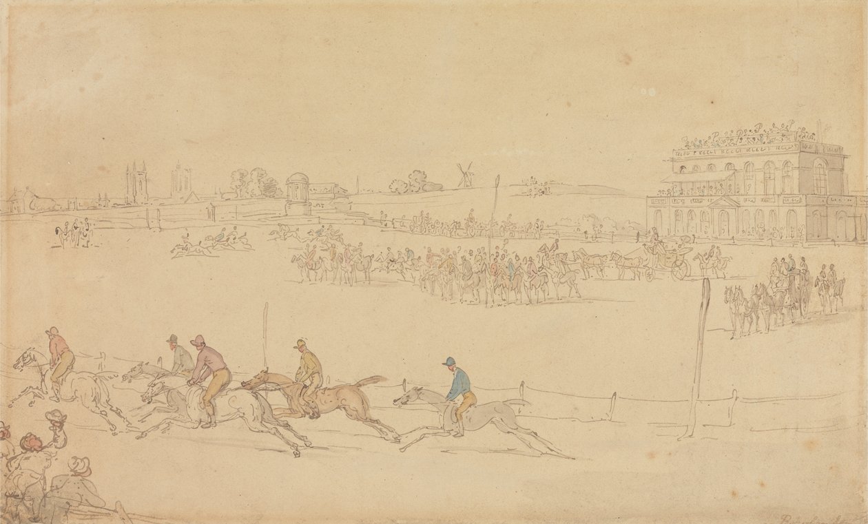 A Race on the Knavesmire at York av Thomas Rowlandson