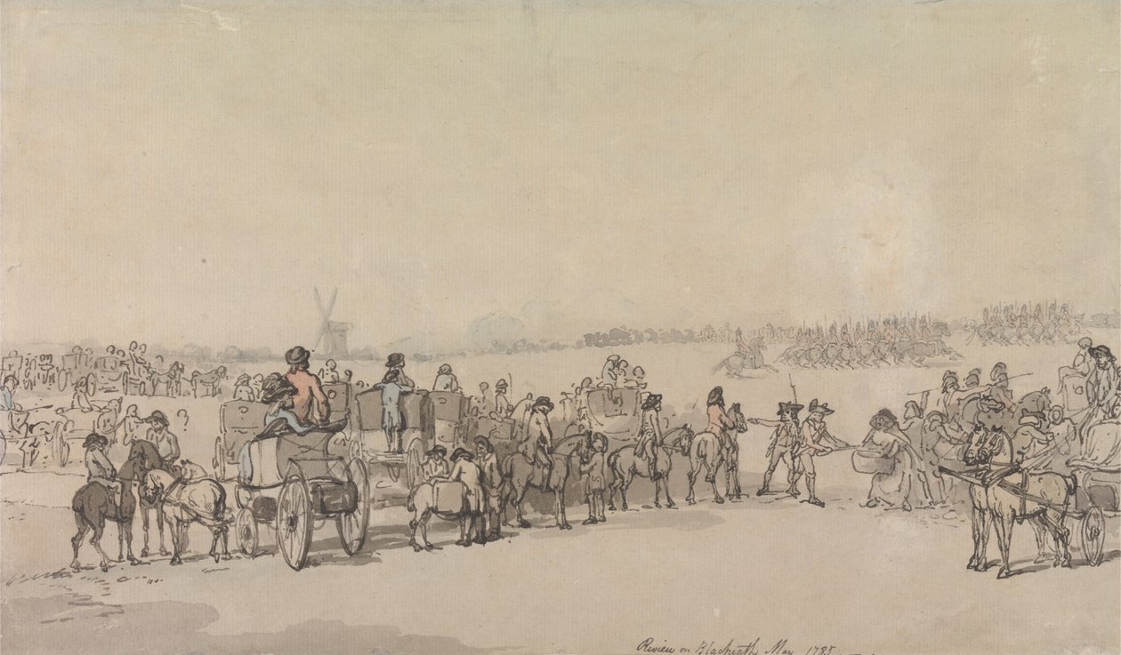 A Review on Blackheath, May 1785 av Thomas Rowlandson