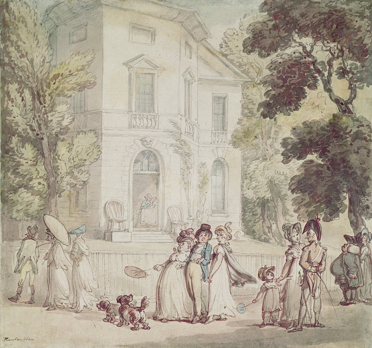 En strandpromenad på söndagseftermiddagen av Thomas Rowlandson