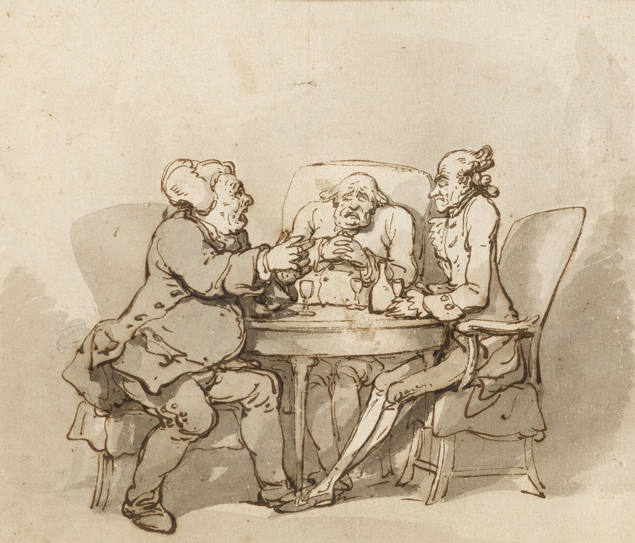 A Talk Me Dead Fellow (penna och bläck med tvätt på papper) av Thomas Rowlandson
