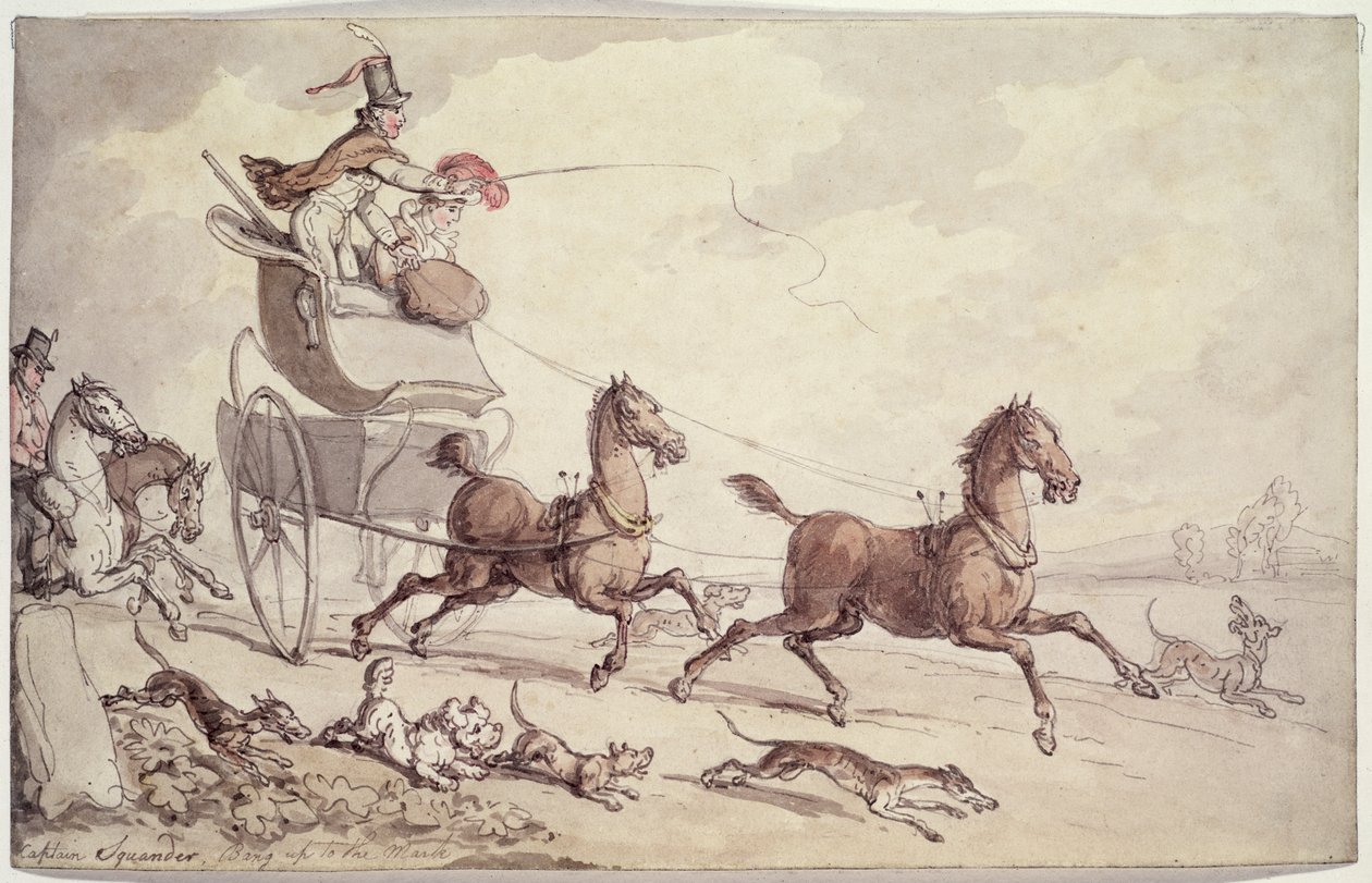 Captain Squander, Bang up to the Mark (penna, wc och penna på papper) av Thomas Rowlandson