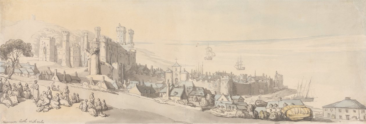 Carnarvon Castle, North Wales av Thomas Rowlandson