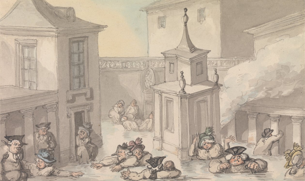 Comforts of Bath- The Bath av Thomas Rowlandson
