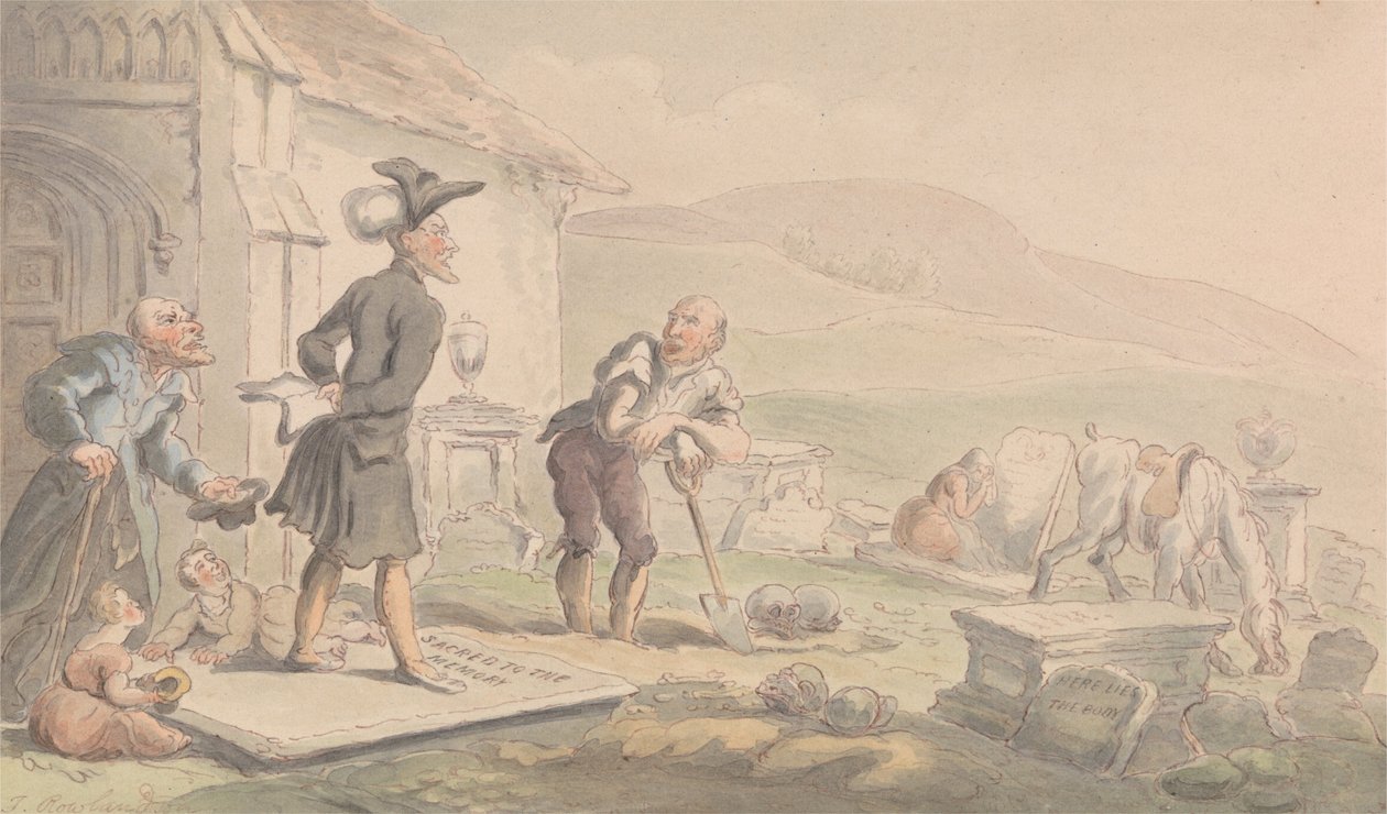 Dr Syntax Meditating on the Tombstones av Thomas Rowlandson