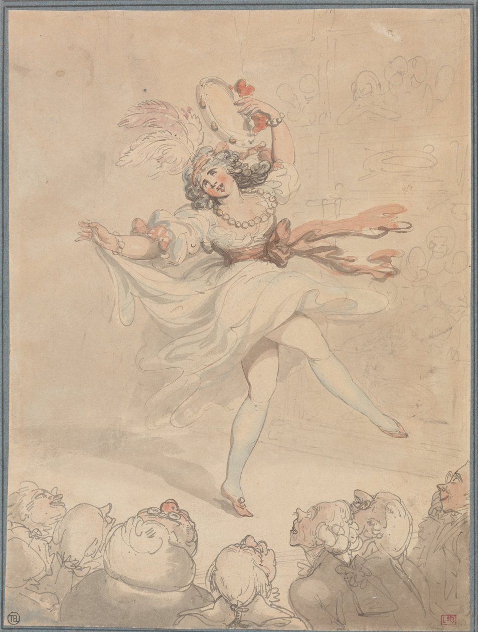 Female Dancer with a Tambourine av Thomas Rowlandson