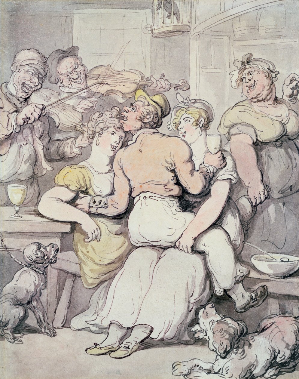 Jack Tar beundrar det rättvisare könet (penna och bläck, wc) av Thomas Rowlandson