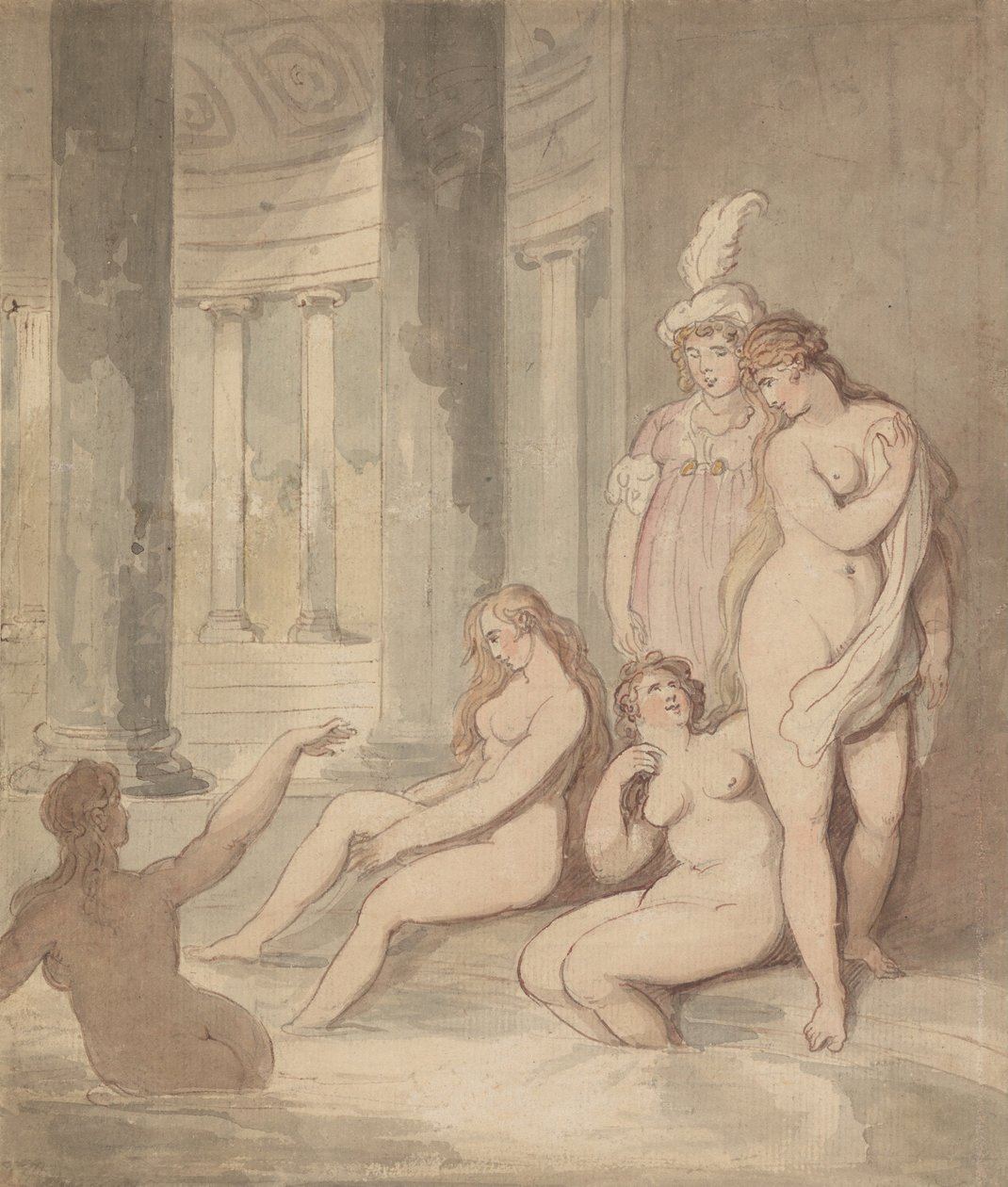 Nymphs at a Roman Bath av Thomas Rowlandson