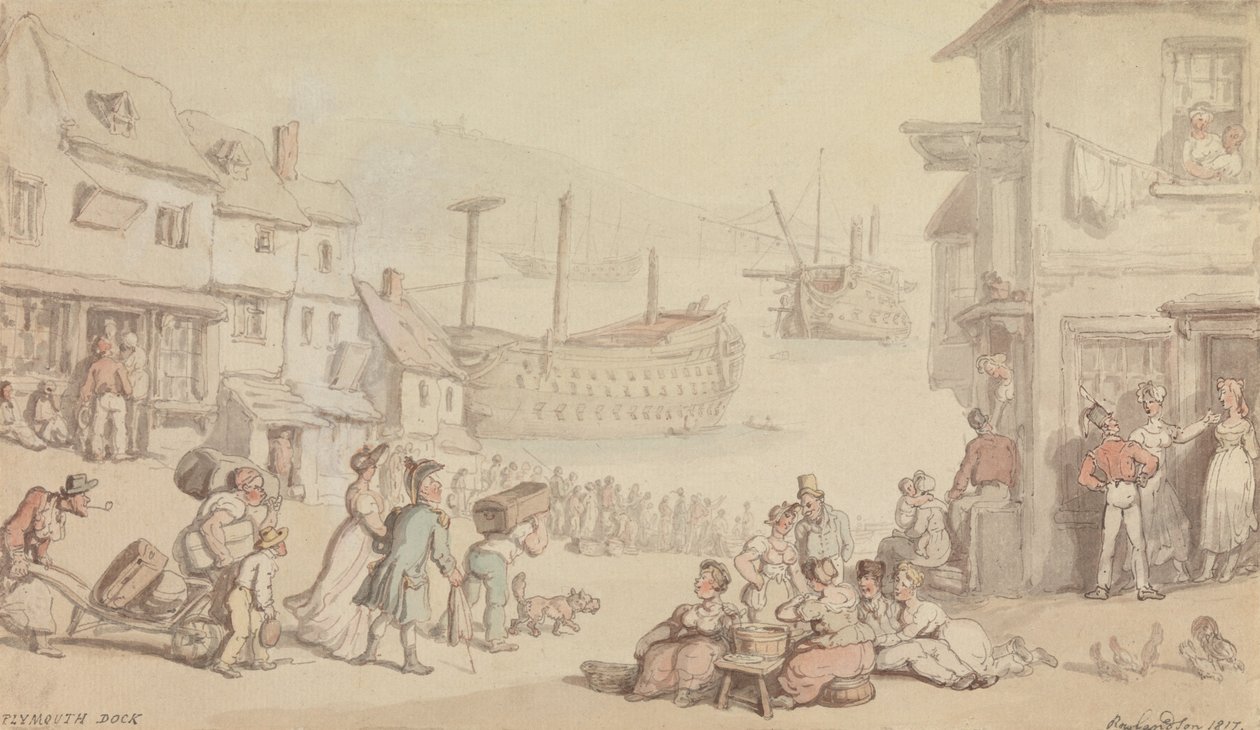 Plymouth Dock av Thomas Rowlandson