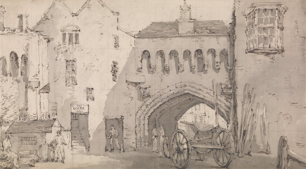 Southhampton, the Watergate and Globe Inn av Thomas Rowlandson