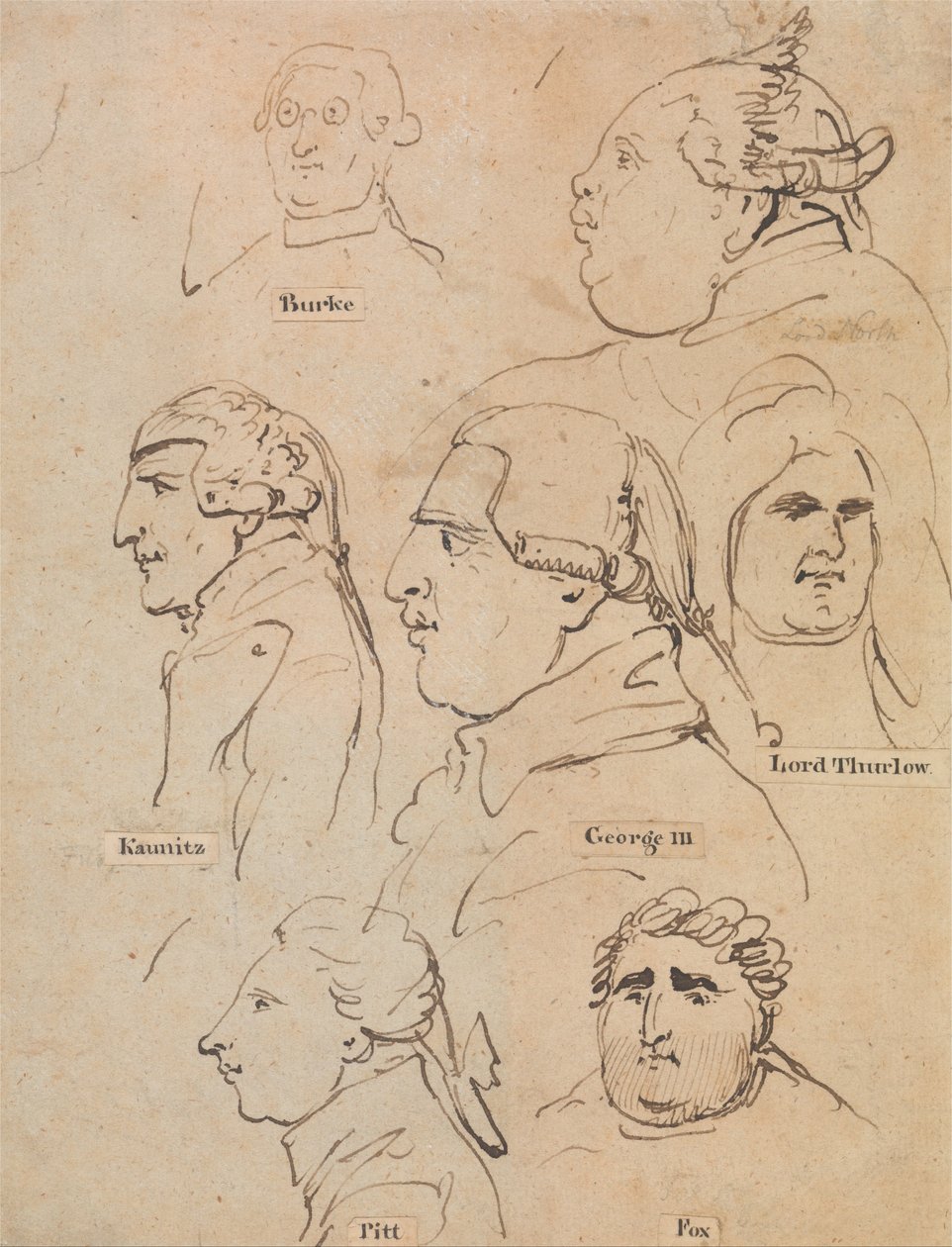 Studies of George III and Statesmen av Thomas Rowlandson