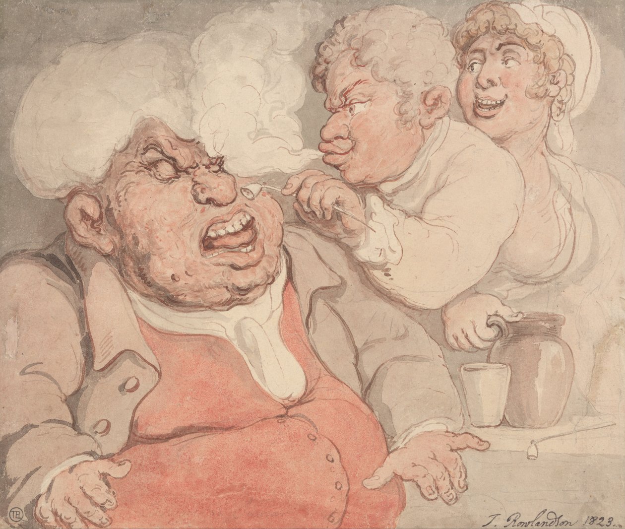 Taunting with Smoke from a Pipe av Thomas Rowlandson