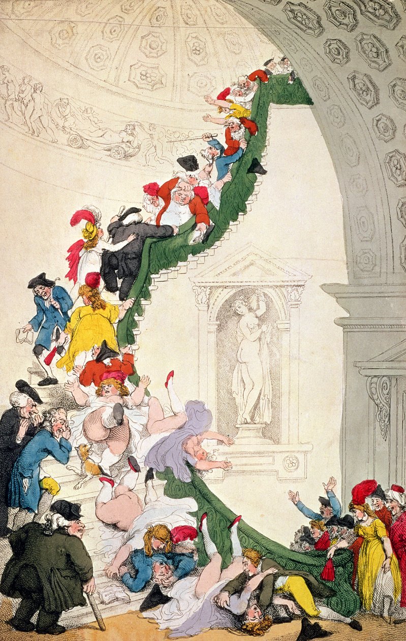 The Exhibition Stare Case, c.1800 av Thomas Rowlandson