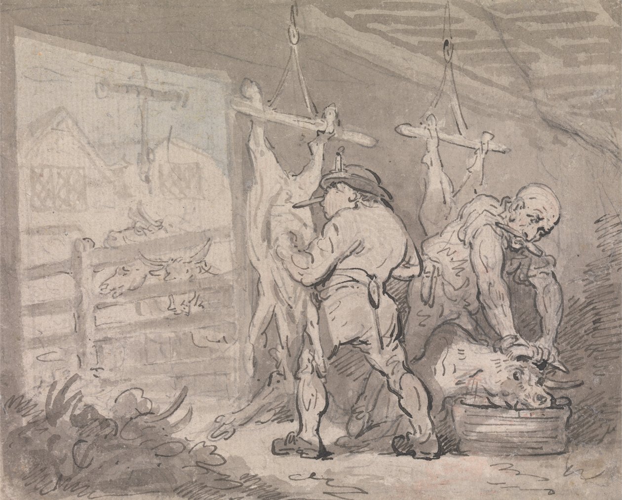 The Slaughterhouse av Thomas Rowlandson