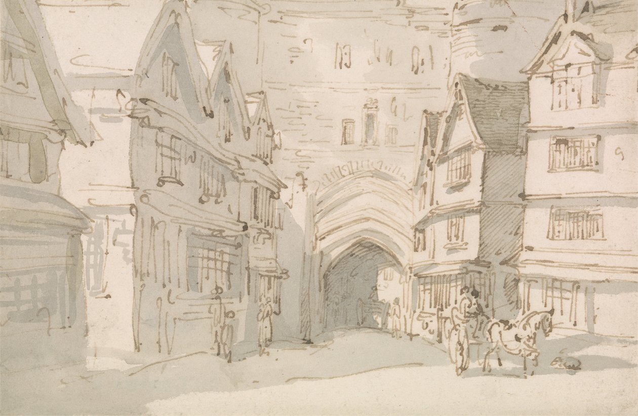The South Gate, Exeter av Thomas Rowlandson