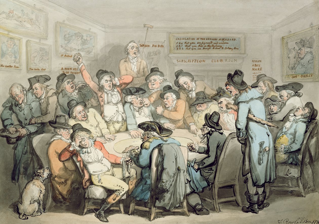 The Subscription Club Room (penna och bläck och wc på papper) av Thomas Rowlandson