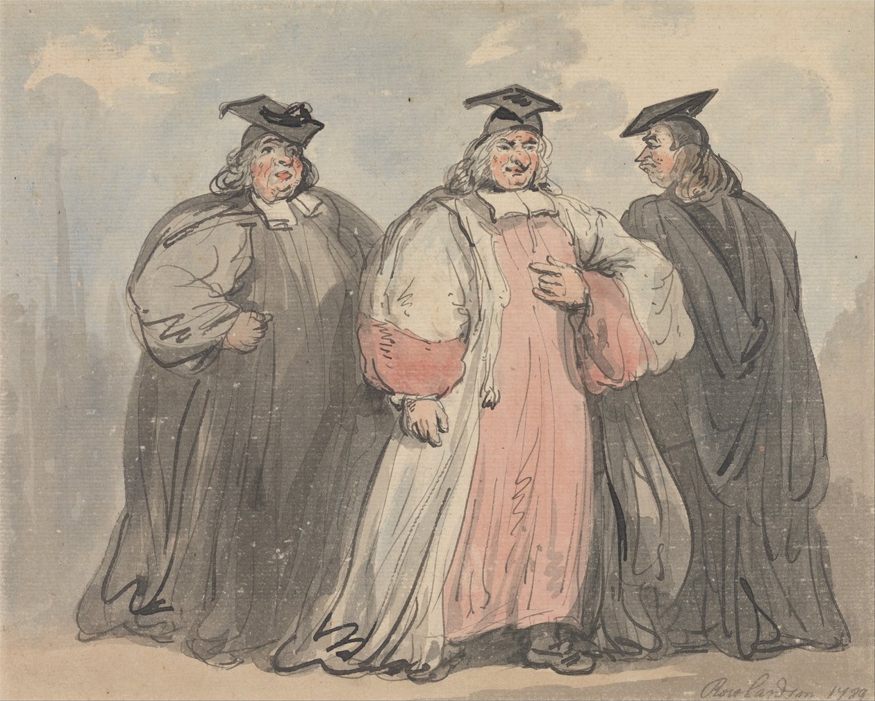 Three Clerical Scholars av Thomas Rowlandson