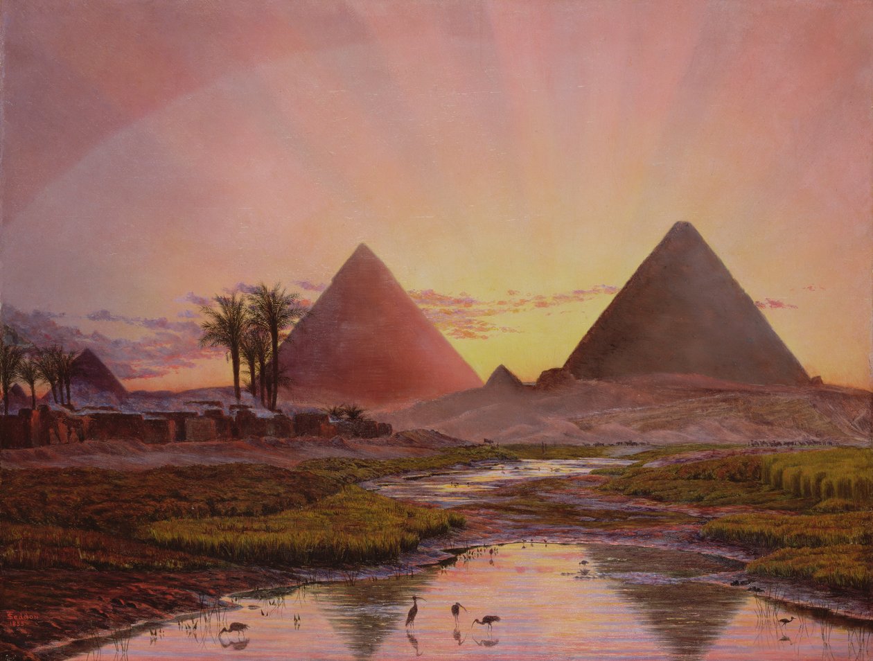 Pyramiderna i Gizeh, 1855 av Thomas Seddon