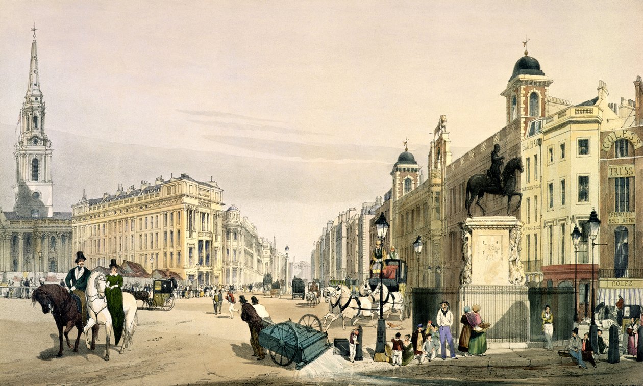 Utsikt från Charing Cross mot Stranden, 1842 av Thomas Shotter Boys