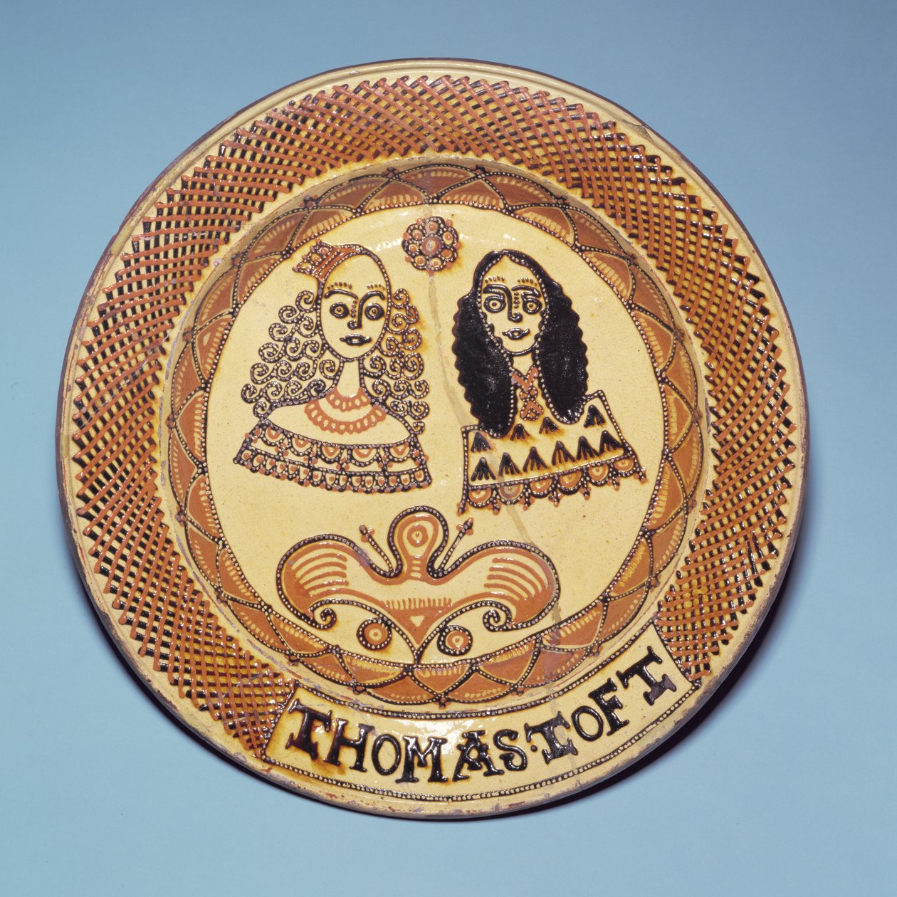 Staffordshire-tavla föreställande kung Charles II (1630-85) och drottning Katarina av Braganza (1638-1705) (lergods) av Thomas Toft