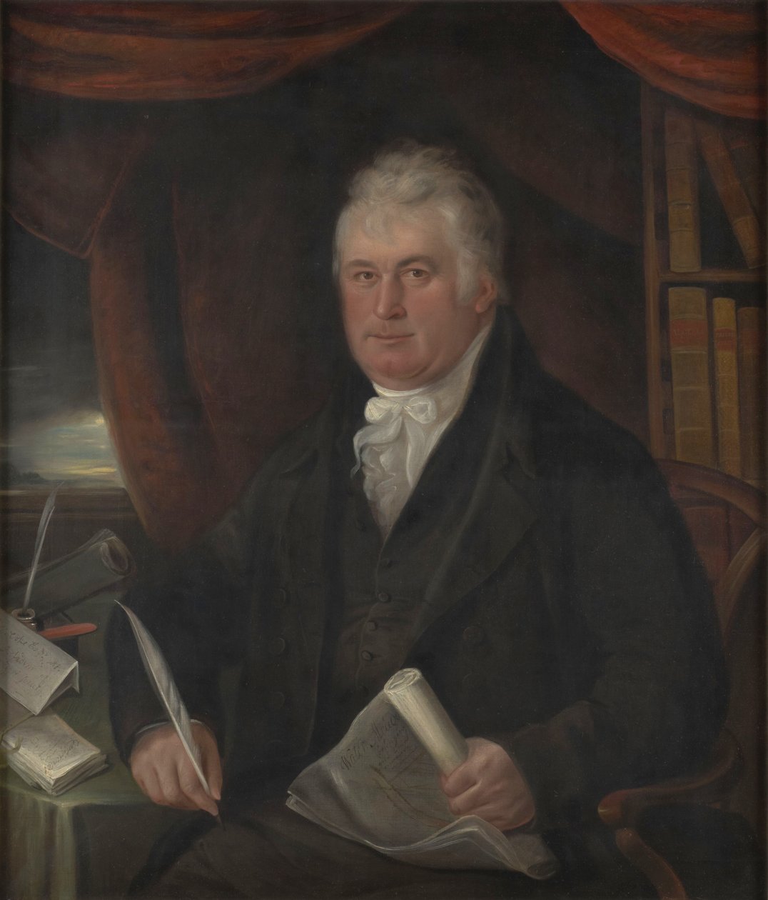 Portrait of Thomas Coke, 1st Earl of Leicester (seventh creation), British politician and agronomist (1754-1842) av Thomas Weaver