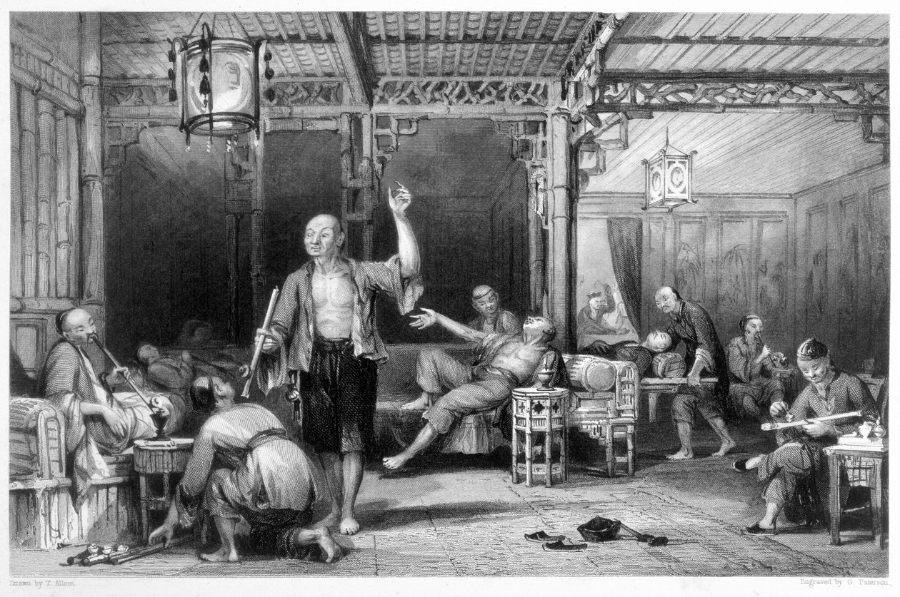 Kinesiska opiumrökare, 1843 av Thomas Allom