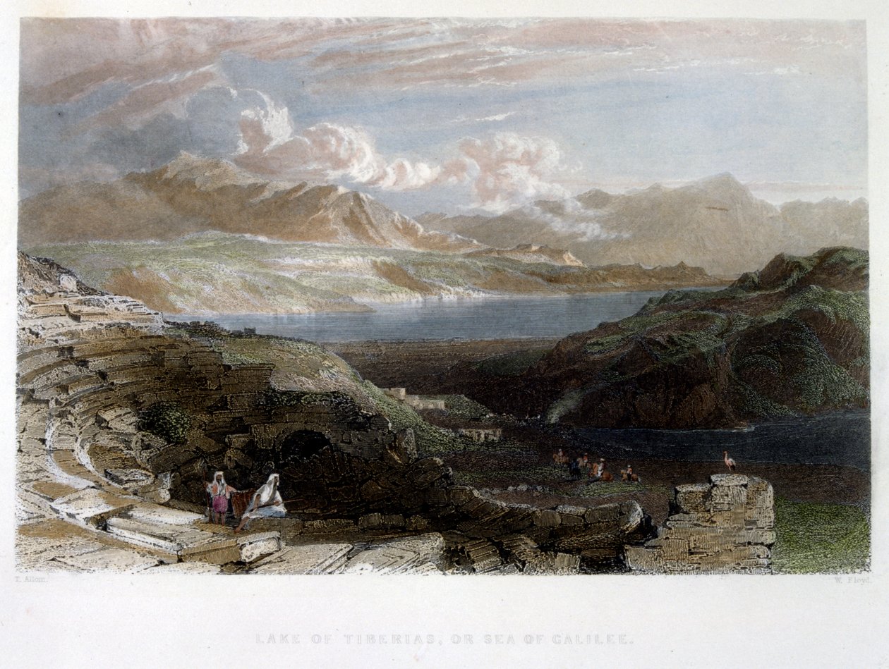 Tiberius (Galiléen), i Palestina. c. 1837 (akvarell) av Thomas Allom