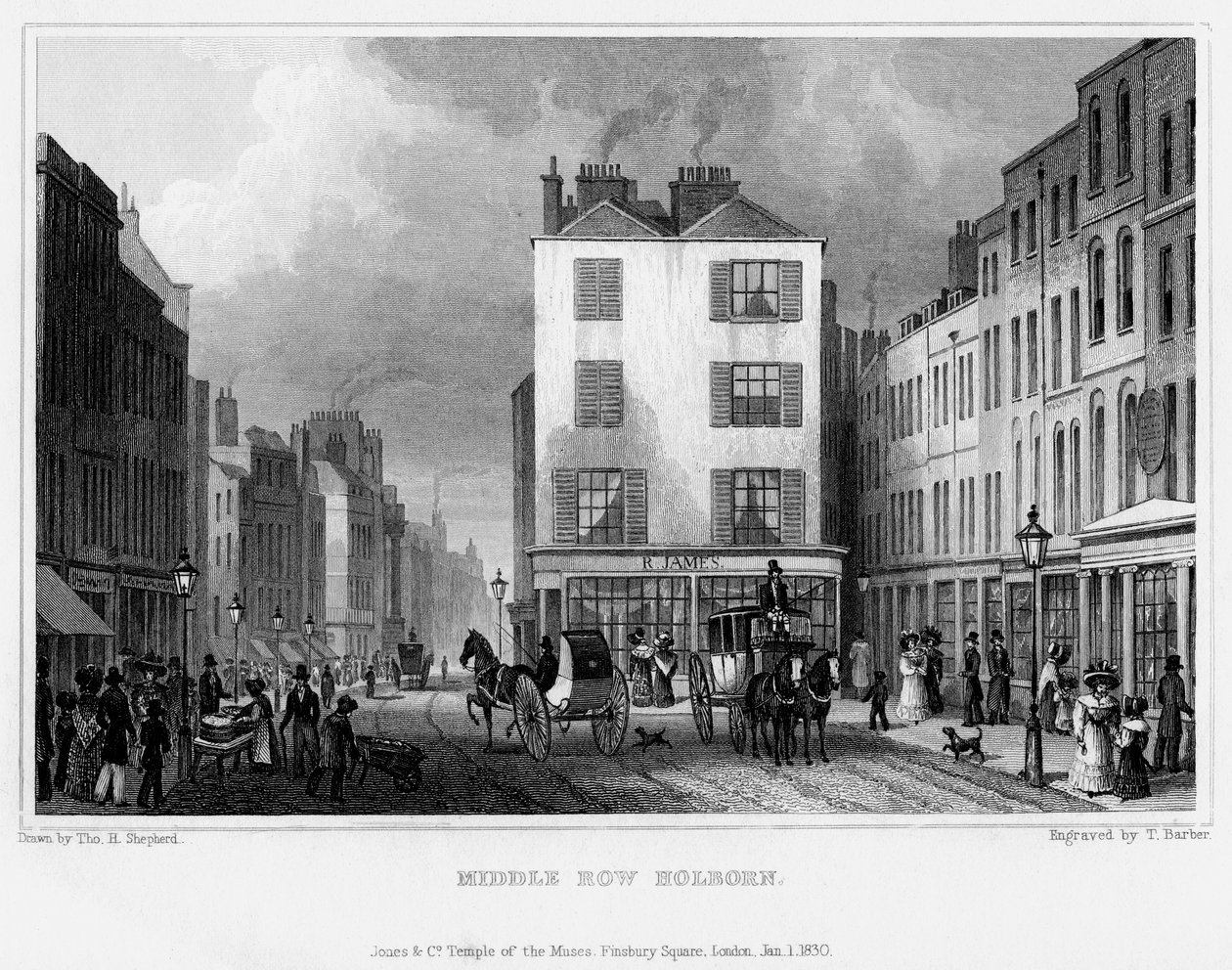 Middle Row, Holborn, London, 1830. av Thomas Barber