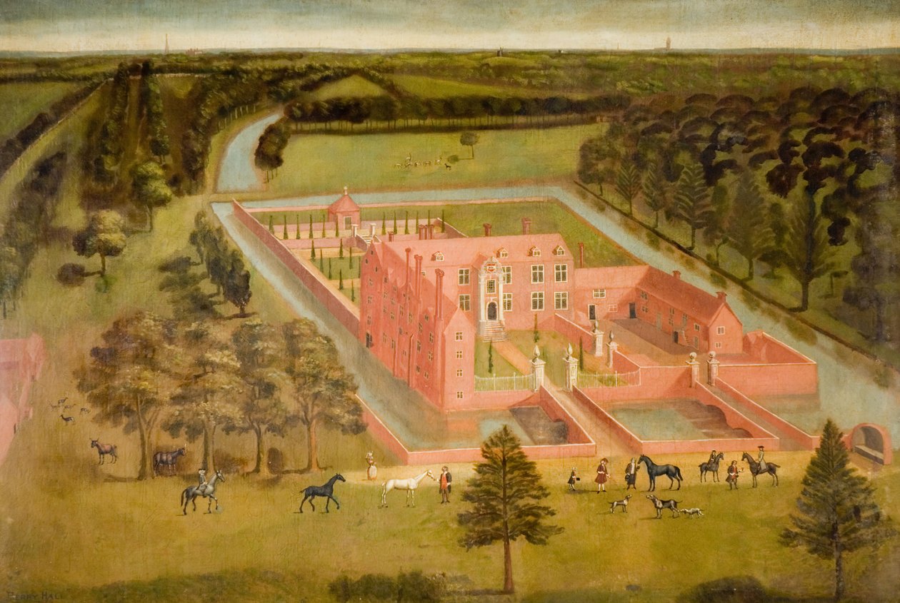 Utsikt över Perry Hall nära Birmingham, 1730. av Thomas Bardwell