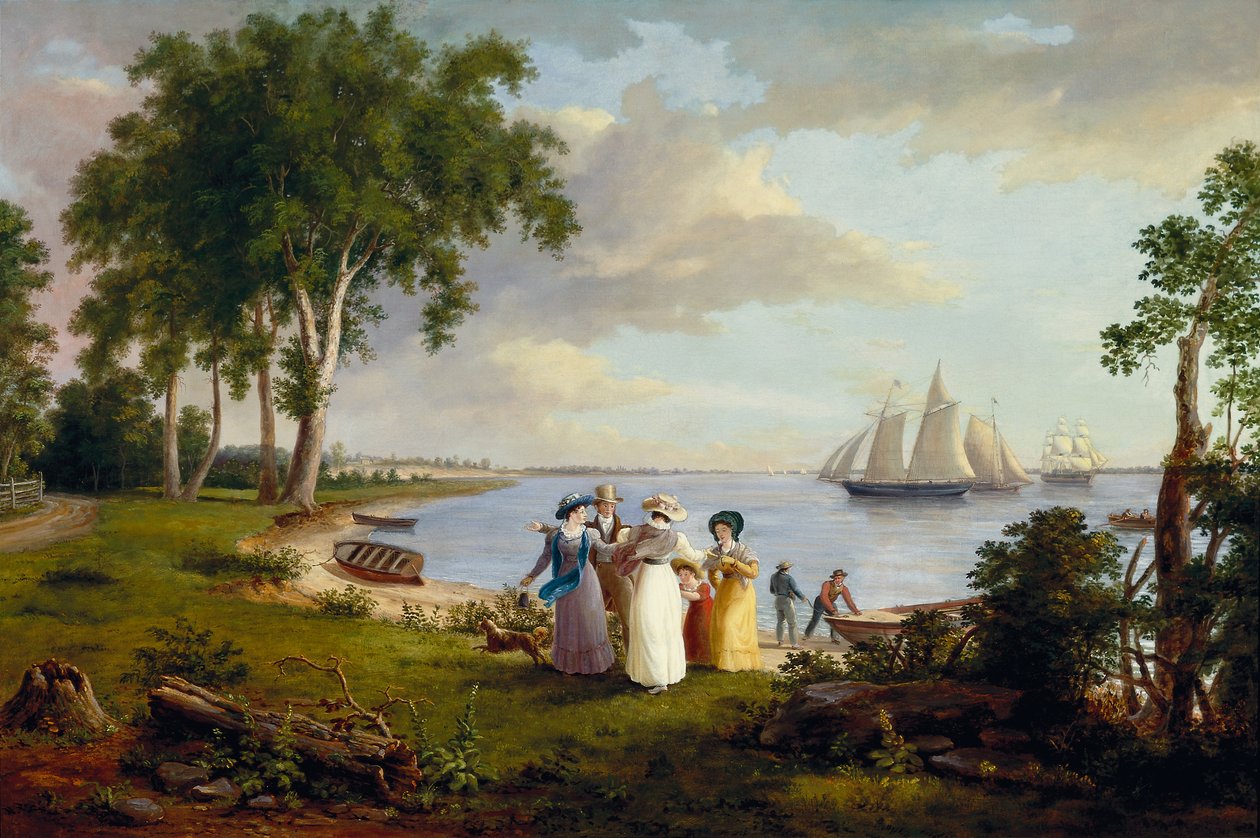 Utsikt över Delaware nära Philadelphia av Thomas Birch