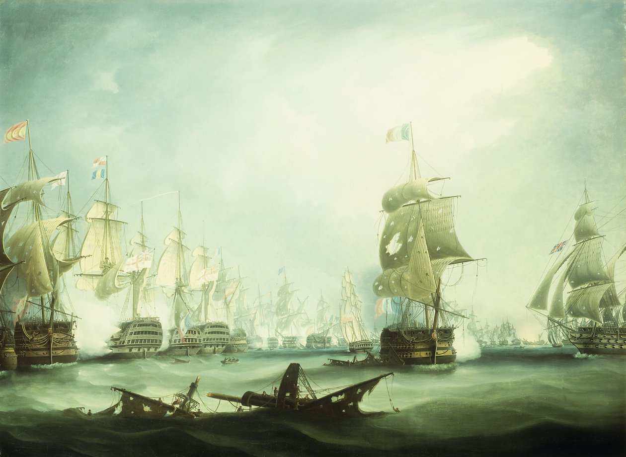 Slaget vid Trafalgar, 1805, av Thomas Buttersworth