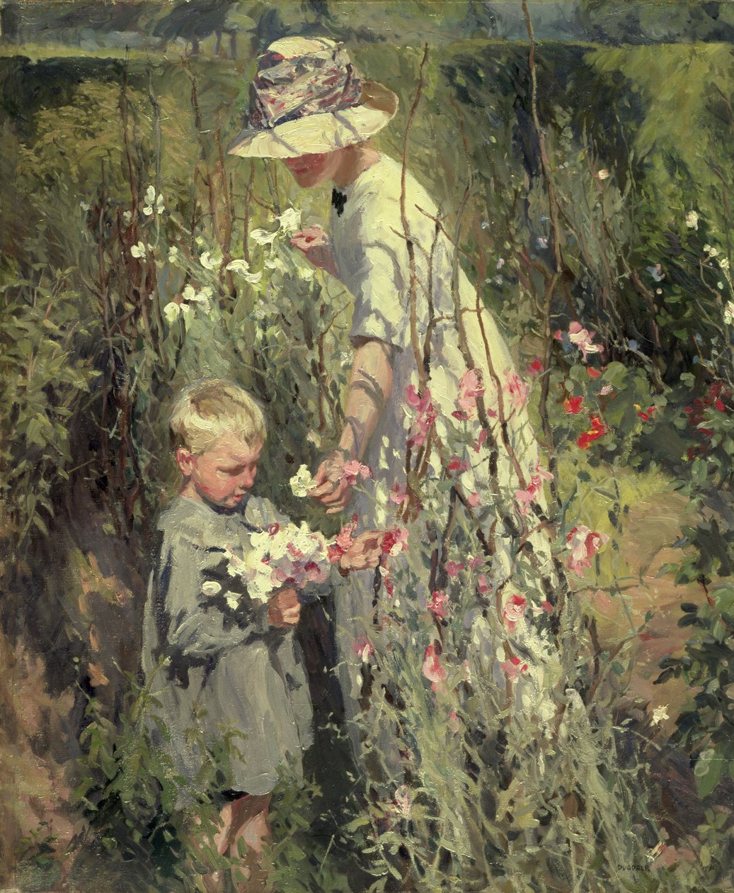 Posies, utst.1912 (olja på duk) av Thomas Cantrell Dugdale