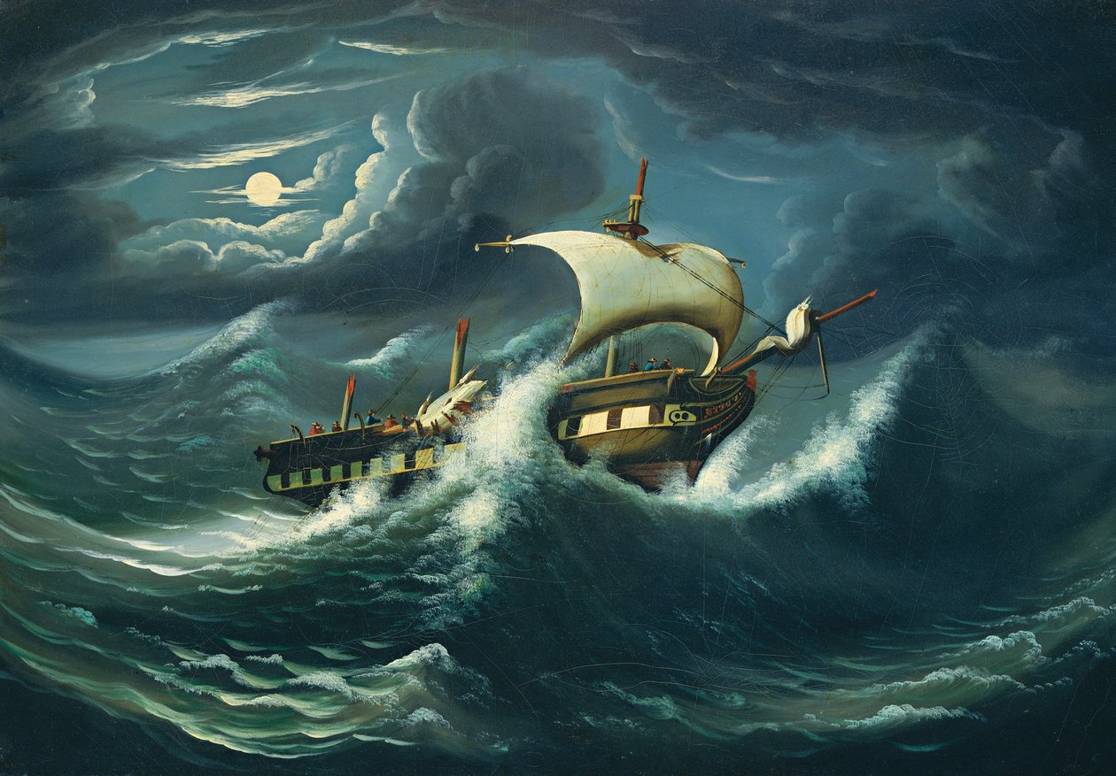 Stormfälld fregatt av Thomas Chambers