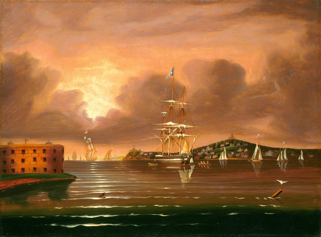 Threatening Sky, Bay of New York av Thomas Chambers