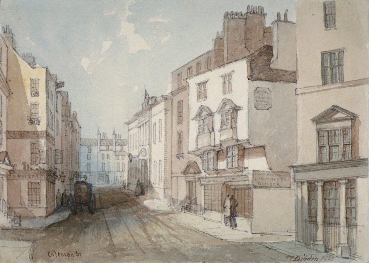 Coleman Street, City of London, 1851. av Thomas Colman Dibdin
