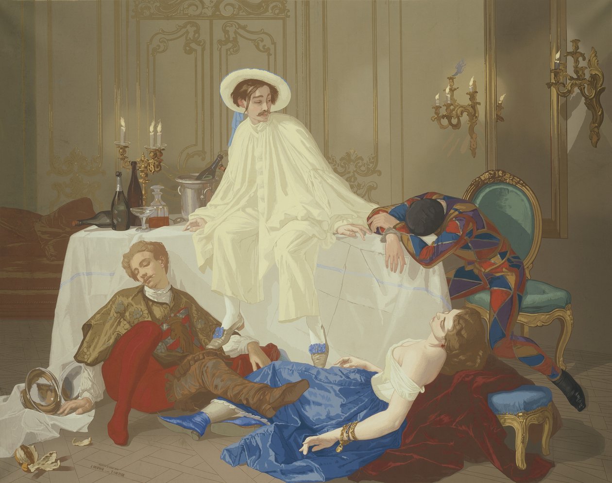 Nattvarden efter maskeradbalen, c.1855 av Thomas Couture