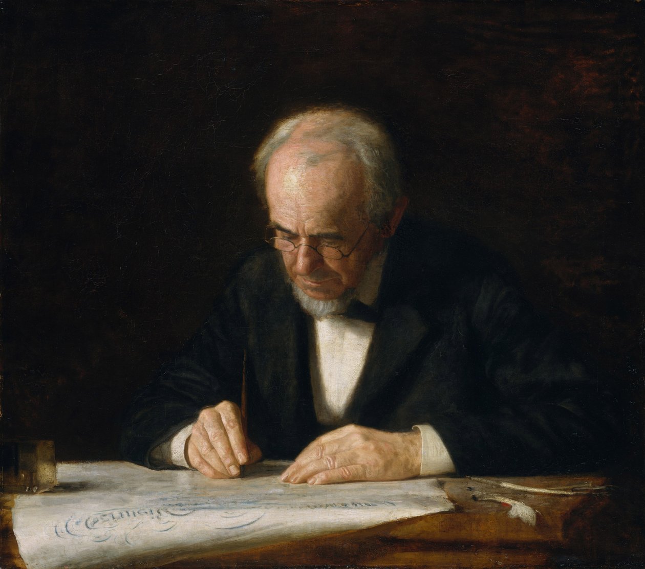 Den skrivande mästaren av Thomas Cowperthwait Eakins