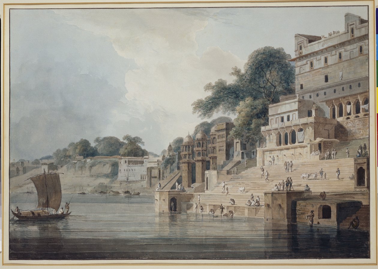Dasashwamedh Ghat, Benaras av Thomas Daniell