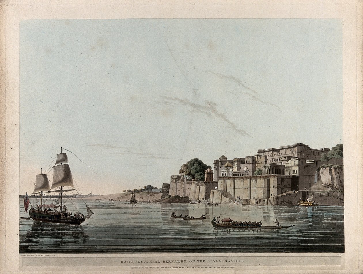 Ramnugur nära Bernares vid floden Ganges av Thomas Daniell