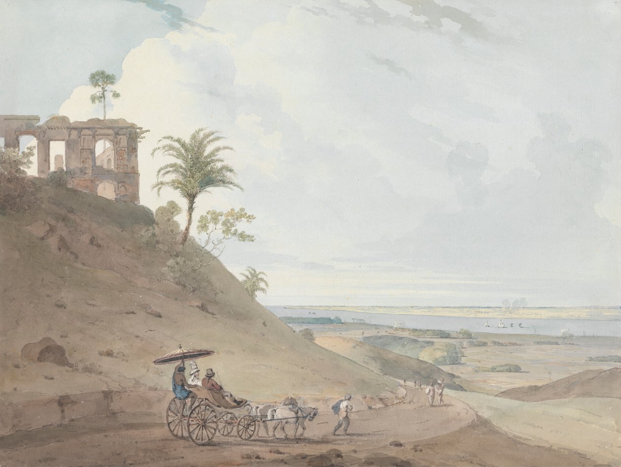 Ruiner på Peer Pahar, nära Monghi, Bihar av Thomas Daniell